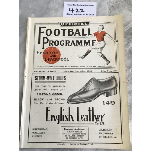 422 - 33/34 Liverpool v West Brom Football Programme: Very good condition ex bound with covers. Division 1... 