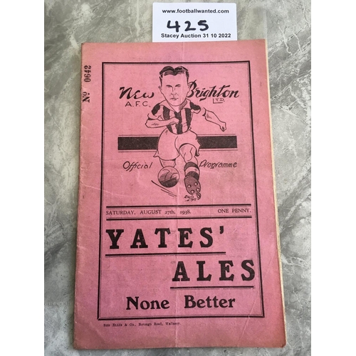 425 - 38/39 New Brighton v Stockport County Football Programme: Division 3 North with folding but no team ... 