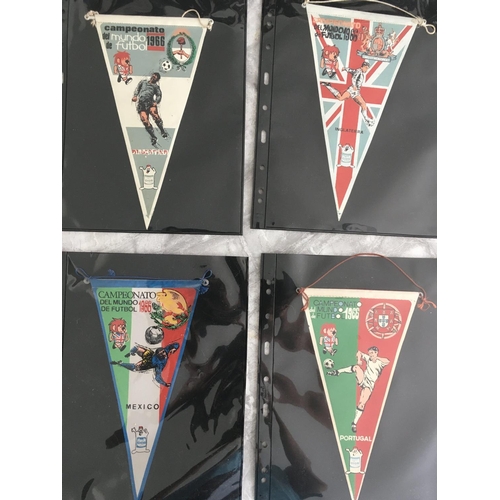 44 - 1966 Rare Full Set Of Football World Cup Pennants: Produced in Spain by manufacturers Gior. Each ori... 