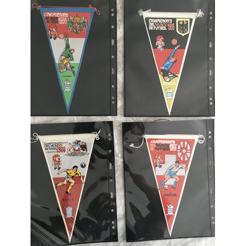 44 - 1966 Rare Full Set Of Football World Cup Pennants: Produced in Spain by manufacturers Gior. Each ori... 