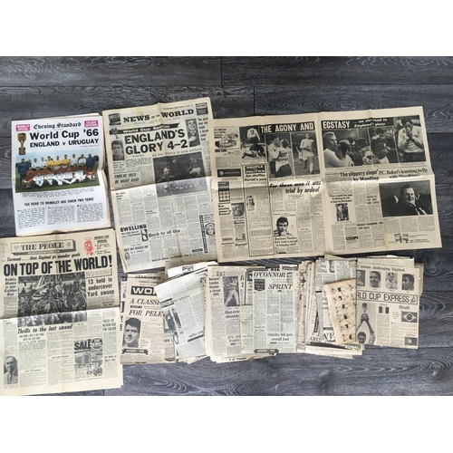 46 - 1966 World Cup Football Newspapers: Large quantity of full newspapers and cuttings all relating to t... 