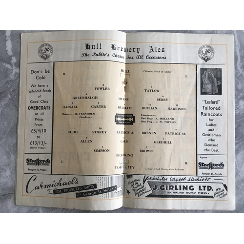 461 - 47/48 Hull City v York City Football Programme: Repair at staple area but overall good with no team ... 