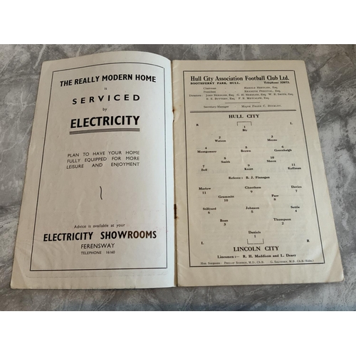 464 - 46/47 Hull City v Lincoln City Football Programme: First proper league match after the war in good c... 