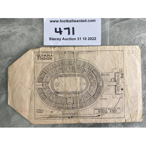 471 - 1956 Germany v England Football Ticket: Dated 26 5 1956. Full International with Duncan Edwards scor... 