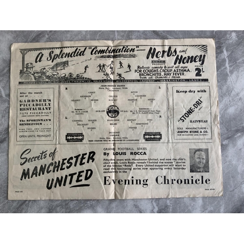 504 - 47/48 Manchester United v Chelsea Football Programme: Fair condition programme with no team changes.... 