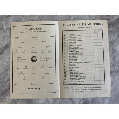 517 - 46/47 Blackpool v Chelsea Football Programme: Very good condition programme with no team changes.