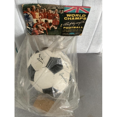 52 - 1966 World Cup Mettoy Unused Signed Football: Still in plastic wrapper with picture of team attached... 