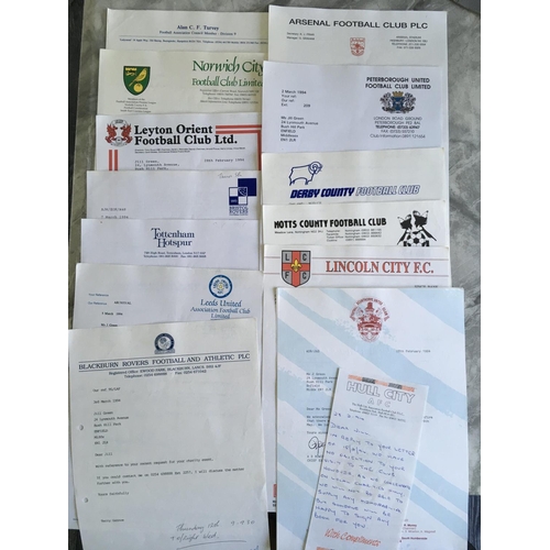 564 - Football Club Headed Paper Letters: All from 1994 referring to the same request. Most letters are A4... 