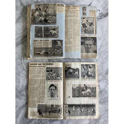 566 - QPR 1940s Football Scrapbooks: First scrapbook covers 1943 - 1947 with 68 pages  full of newspaper r... 