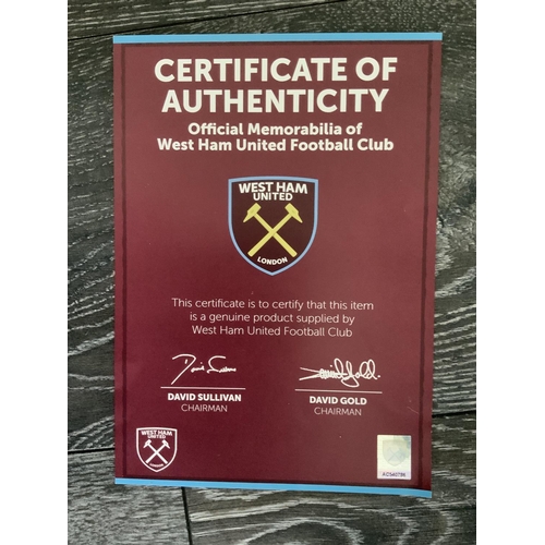 579 - Diop West Ham Match Worn Football Shirt: In West Ham presentation box with individual security numbe... 