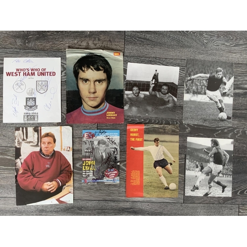 599 - West Ham Football Autographs: Collected on anything from a small white card to a magazine picture. A... 