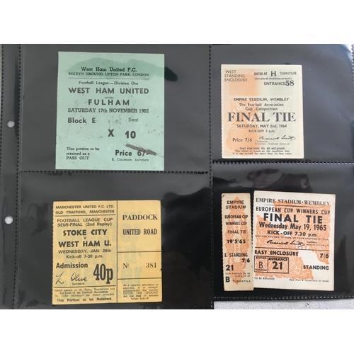 619 - West Ham Football Tickets: Last Bobby Moore 1st team match for West Ham v Hereford (tape marks), FA ... 