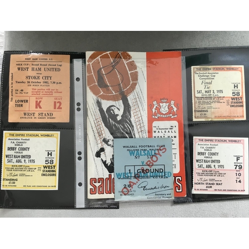 619 - West Ham Football Tickets: Last Bobby Moore 1st team match for West Ham v Hereford (tape marks), FA ... 