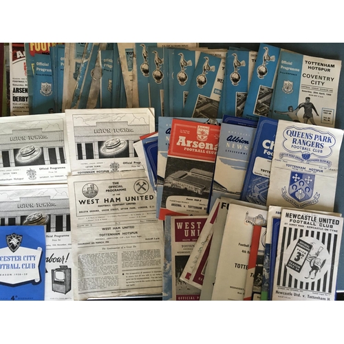 635 - Tottenham Old Football Memorabilia: Some post war handbooks and 1960s home programmes that nearly al... 