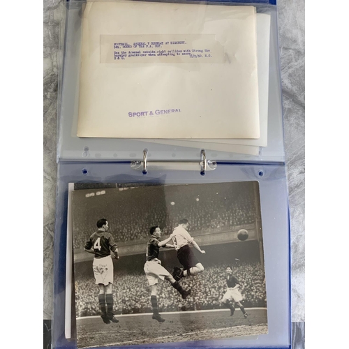 712 - 49/50 Arsenal Football Press Photos: All original black and white with press stamps and annotations.... 