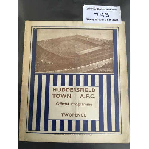 743 - 1936 FA Cup Semi Final Football Programme: Grimsby Town v Arsenal at Huddersfield. Fair/good with li... 