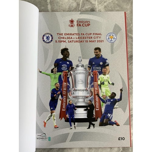 744A - 2021 Hardback FA Cup Final Football Programme: Leicester City v Chelsea Red quality bound programme ... 