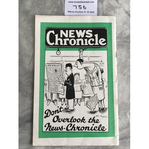 756 - 1933 FA Cup Final Football Programme: Everton v Manchester City in good condition. Staples rusty but... 