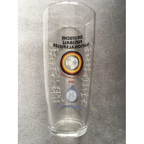 76 - German 1966 World Cup Beer Glass: Dortmunder beer small glass with the autograph of all 22 Germany p... 