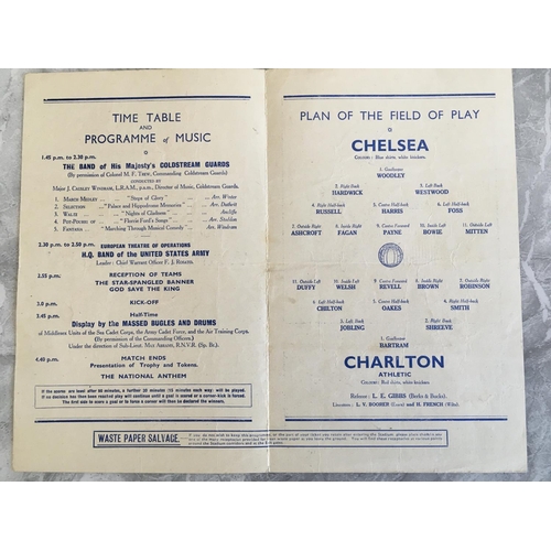 769 - 1944 War Cup Final Football Programme: Chelsea v Charlton 4 pager in good condition. No team changes... 