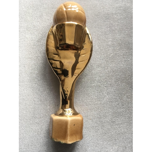 80 - 1966 World Cup Jules Rimet Trophy Sherry: Six inch trophy with ball on top. Bottle originally contai... 