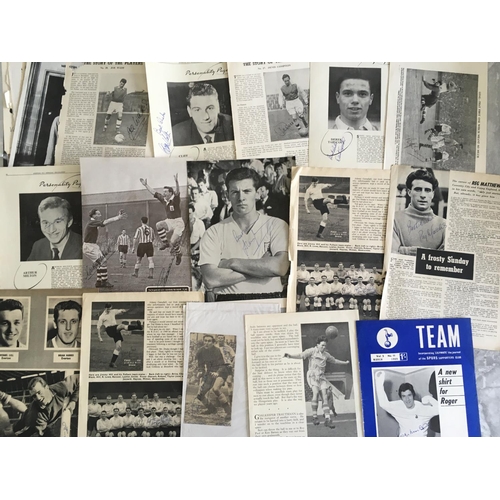 821 - Signed Old Magazine Pictures: Personally collected by vendor with a couple dedicated. Good Tottenham... 