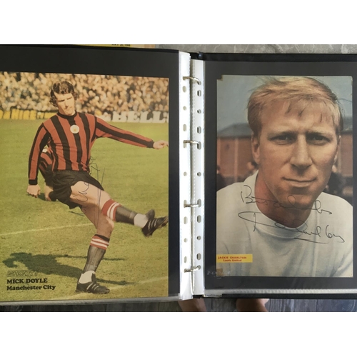 822 - Large Colour Signed Football Magazine Pictures: Mainly 60s and 70s and all  full page with clear bir... 