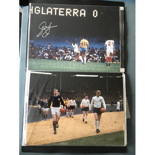 824 - England Football International Large Photos: Album with mainly 16 x 12 inch photos. Some are signed ... 