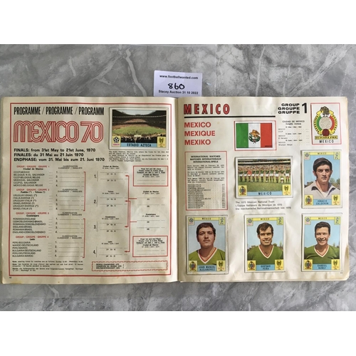 860 - Panini 1970 World Cup Complete Football Card Album: Every sticker neatly stuck into book. The album ... 