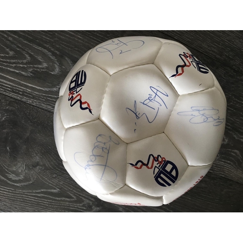 876 - Bolton Wanderers 1999 Signed Football: Fully signed official Bolton ball autographed in blue biro. E... 