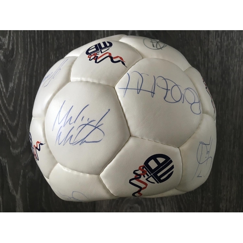 876 - Bolton Wanderers 1999 Signed Football: Fully signed official Bolton ball autographed in blue biro. E... 