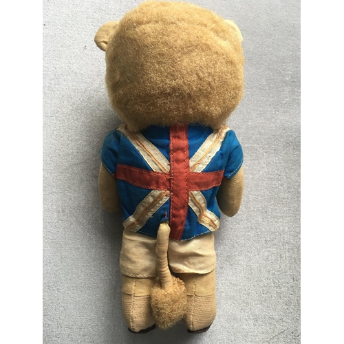 88 - 1966 World Cup Willie Lion England Mascot Toy: Eight inch high in Union Jack shirt with short mane a... 