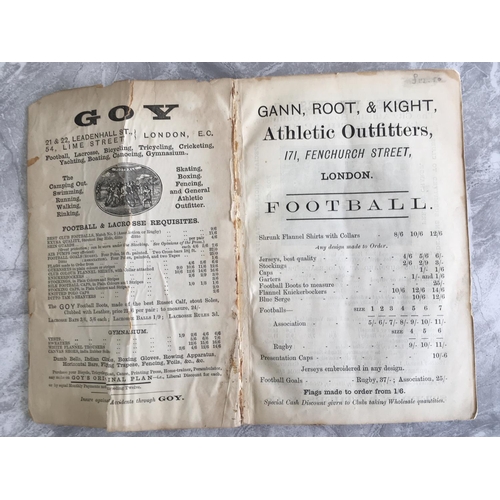 911 - 1881 Football Annual: Issued by Alcock between 1868 and 1908 this was the 14th edition. Covering in ... 