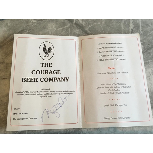 949 - Tommy Smith Signed Liverpool Tribute Menu: Held in 1991 in Liverpool and signed by Tommy Smith, Terr... 