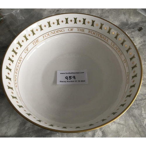 959 - 1963 Football League Anniversary China Bowl: Heavy bone China large bowl with the words inside readi... 