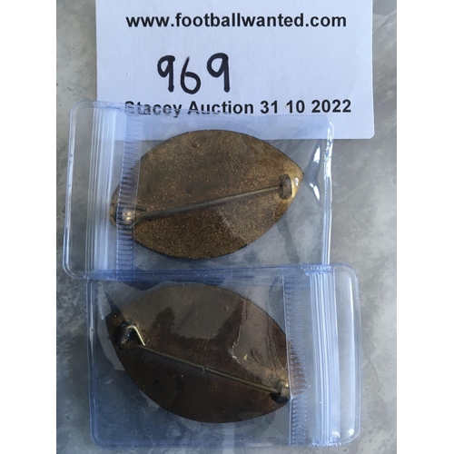 969 - 1963 FA Centenary Steward Football Badges: Two different colour metal attractive large badges which ... 