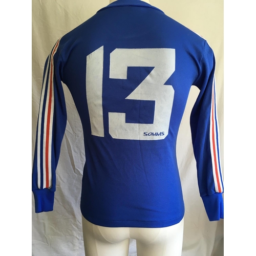 983 - 1976 France Match Issued Football Shirt: Blue Adidas long sleeve with red white and blue stripes fro... 