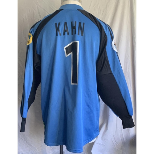 985 - Euro 2000 Germany Match Worn Goalkeepers Shirt: Blue long sleeve Adidas XL long sleeve shirt with nu... 