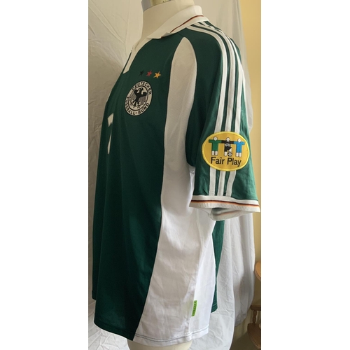 986 - Germany Euro 2000 Match Worn Football Shirt: Green Adidas  short sleeve shirt, number 2 worn by Live... 