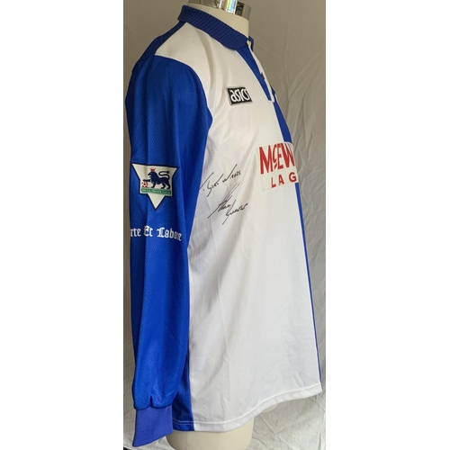 989 - Shearer Championship Winning Blackburn Rovers Match Worn Football Shirt: Home long sleeve Asics shir... 