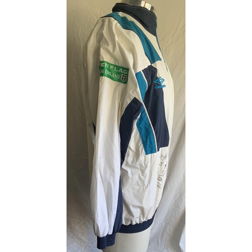 995 - England 95/96 Player Issue Tracksuit Top: Colourful excellent condition Green Flag Umbro top in size... 