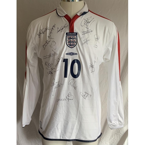 996 - Michael Owen Signed England Match Issued Football Shirt: Long sleeve white home shirt with Owen 10 t... 