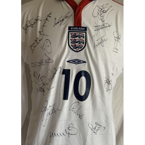 996 - Michael Owen Signed England Match Issued Football Shirt: Long sleeve white home shirt with Owen 10 t... 