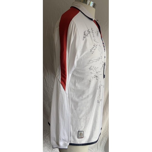 996 - Michael Owen Signed England Match Issued Football Shirt: Long sleeve white home shirt with Owen 10 t... 