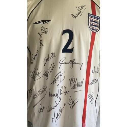 999 - 2001 - 2003 Signed England Under 21 Match Worn Football Shirt: Short sleeve white XL shirt with numb... 