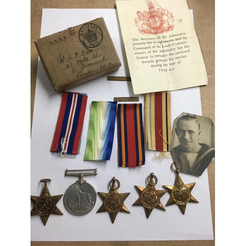2104 - A collection of five 2nd world war medals with original box .