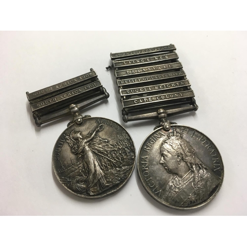 2105 - Two South African medals awarded to P.T.E A Curtiss Rifle Brigade 3398