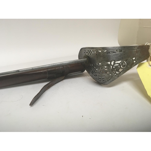2161 - An Edwardian VII officers military sword the steel folate pierced hilt with Royal cypher maker Hawke... 