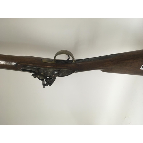 2180 - An unusual early 19th century flintlock musket rifle the steel action engraved Belmqnt three quarter... 