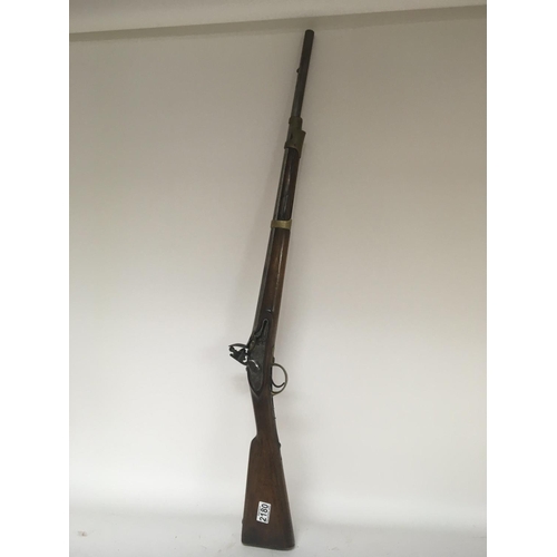 2180 - An unusual early 19th century flintlock musket rifle the steel action engraved Belmqnt three quarter... 